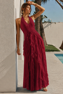 Liora Halter Ruffled Chiffon Bridesmaid Dress