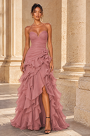 Seraphina Strapless Ruffled Prom Dress