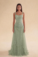 Valeria Beaded Mermaid Evening Gown