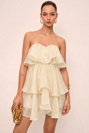 Marigold Strapless Layered Mini Dress
