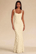 Isabella 3D Floral Mermaid Maxi Dress
