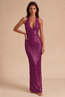 Cassiopeia Sequin Halter Prom Gown