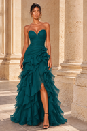 Seraphina Strapless Ruffled Prom Dress