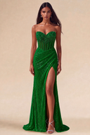Isabella Strapless Beaded Corset Prom Gown