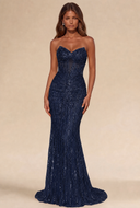Lucinda Strapless Beaded Mermaid Gown