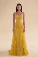 Valeria Beaded Mermaid Evening Gown
