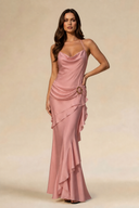 Lucinda Satin Spaghetti Straps Bridesmaid Dress