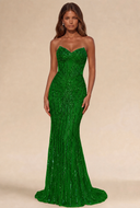 Lucinda Strapless Beaded Mermaid Gown