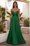Cassiopeia Strapless Pleated Evening Dress