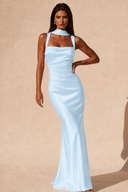 Valeria Satin Square Neck Mermaid Gown