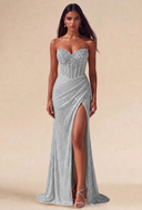Isabella Strapless Beaded Corset Prom Gown