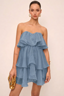 Marigold Strapless Layered Mini Dress