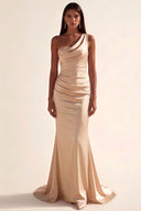 Lucinda Satin One-Shoulder Bridesmaid Dress