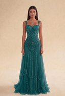 Valeria Beaded Mermaid Evening Gown