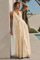 Liora Halter Ruffled Chiffon Bridesmaid Dress