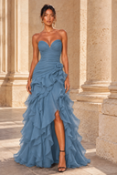 Seraphina Strapless Ruffled Prom Dress