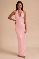 Cassiopeia Sequin Halter Prom Gown