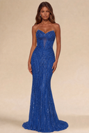 Lucinda Strapless Beaded Mermaid Gown