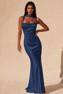 Valeria Satin Square Neck Mermaid Gown