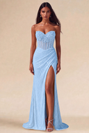 Isabella Strapless Beaded Corset Prom Gown