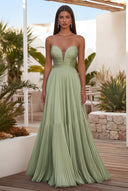 Cassiopeia Strapless Pleated Evening Dress