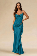 Lucinda Satin Spaghetti Straps Bridesmaid Dress
