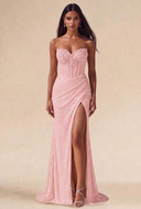 Isabella Strapless Beaded Corset Prom Gown
