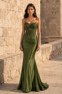 Seraphina Lace Satin Mermaid Prom Gown