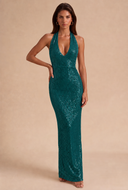 Cassiopeia Sequin Halter Prom Gown