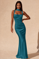 Valeria Satin Square Neck Mermaid Gown