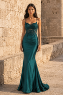 Seraphina Lace Satin Mermaid Prom Gown