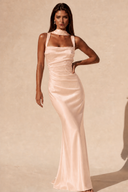 Valeria Satin Square Neck Mermaid Gown