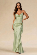 Lucinda Satin Spaghetti Straps Bridesmaid Dress