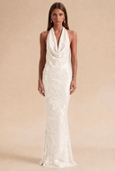 Celestia Halter Sequin Prom Gown