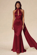 Valeria Satin Halter Mermaid Bridal Gown