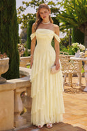 Loveland Off-Shoulder Ruffled Bridesmaid Dress