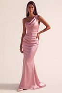 Lucinda Satin One-Shoulder Bridesmaid Dress