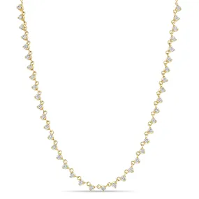 14k Linked Prong Diamond Tennis Necklace