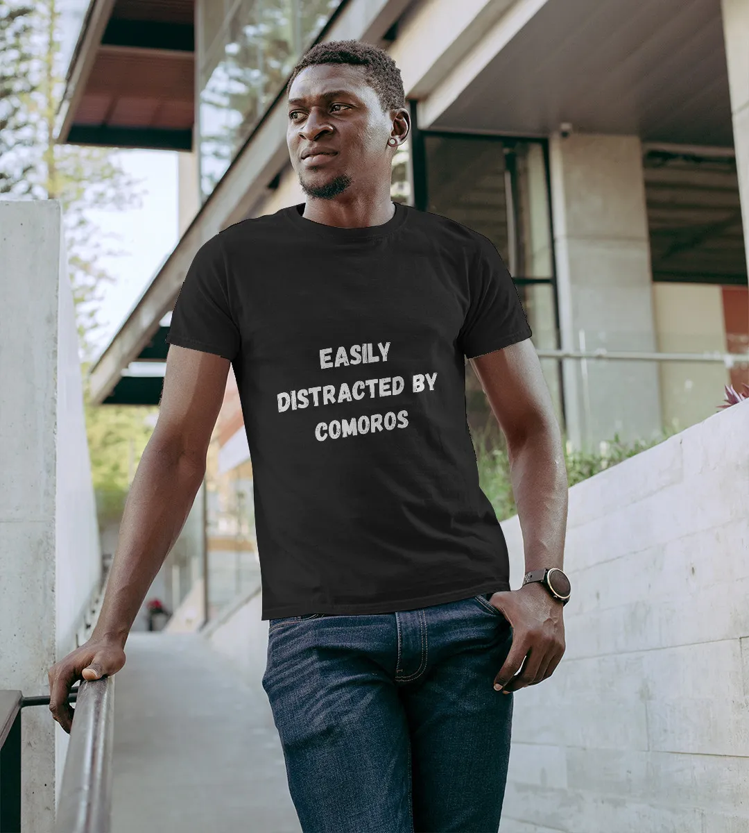 1sttheworld T-Shirt - Easily Distracted By Comoros T-Shirt Black A35