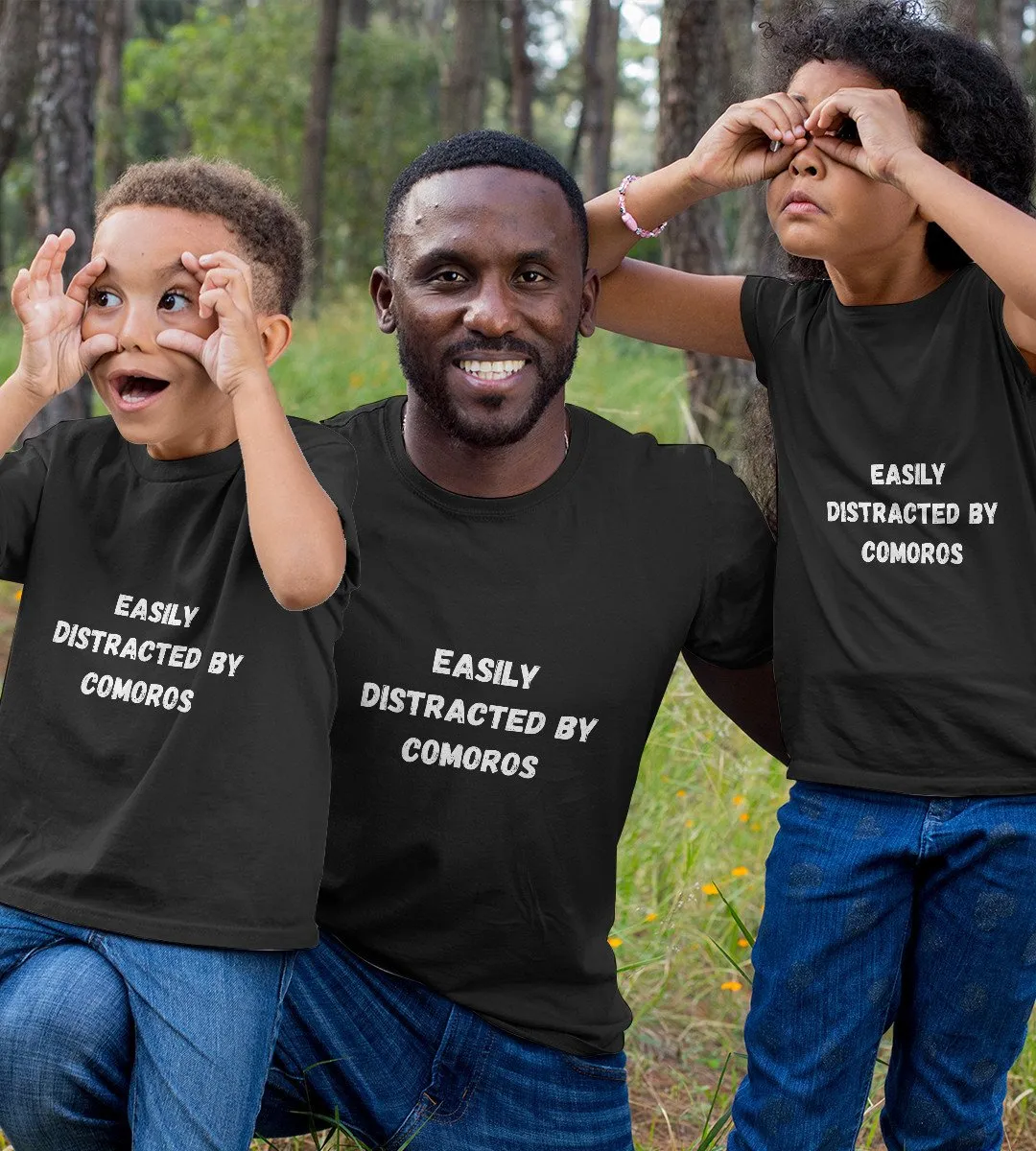 1sttheworld T-Shirt - Easily Distracted By Comoros T-Shirt Black A35