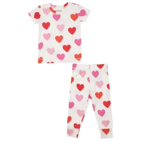 2-Piece Lounge Wear Set, Hearts