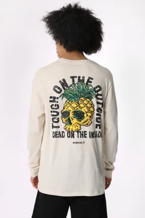 Arsenic Mens Pineapple Skull Long Sleeve Top