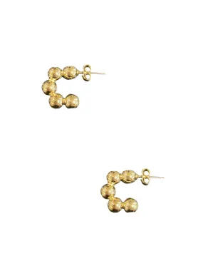 Ball Hoop Earrings - Gold