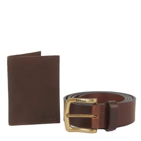 Barbour Haydon Wallet/Belt Gift Set Dark Brown