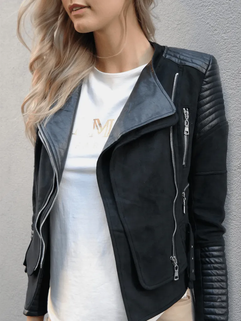 Bessy Biker Moto Jacket - Black