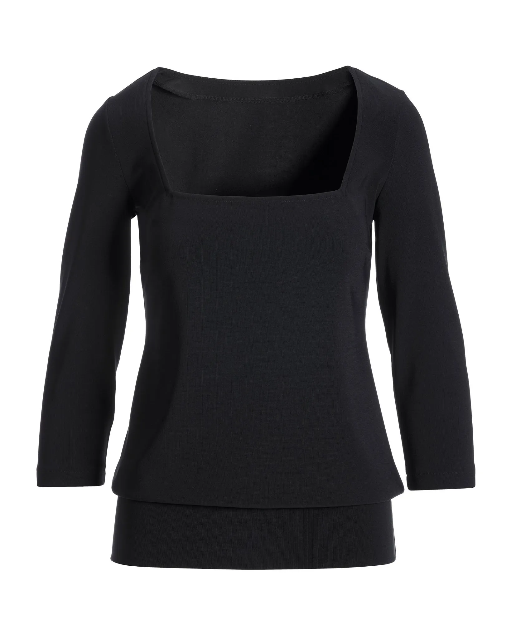 Beyond Travel Square Neck Blouson Top Jet Black