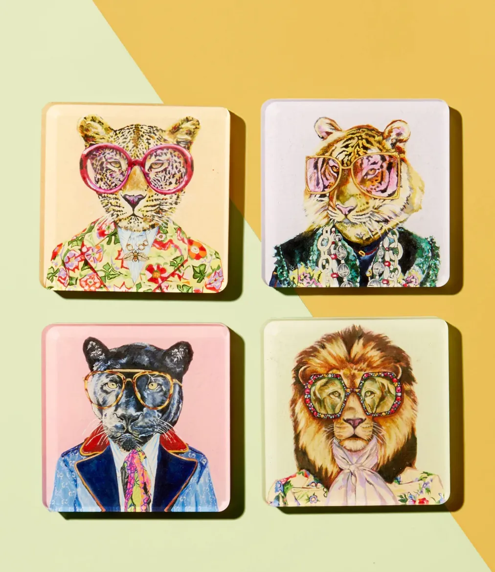 Big Cats Set of 4 Coasters