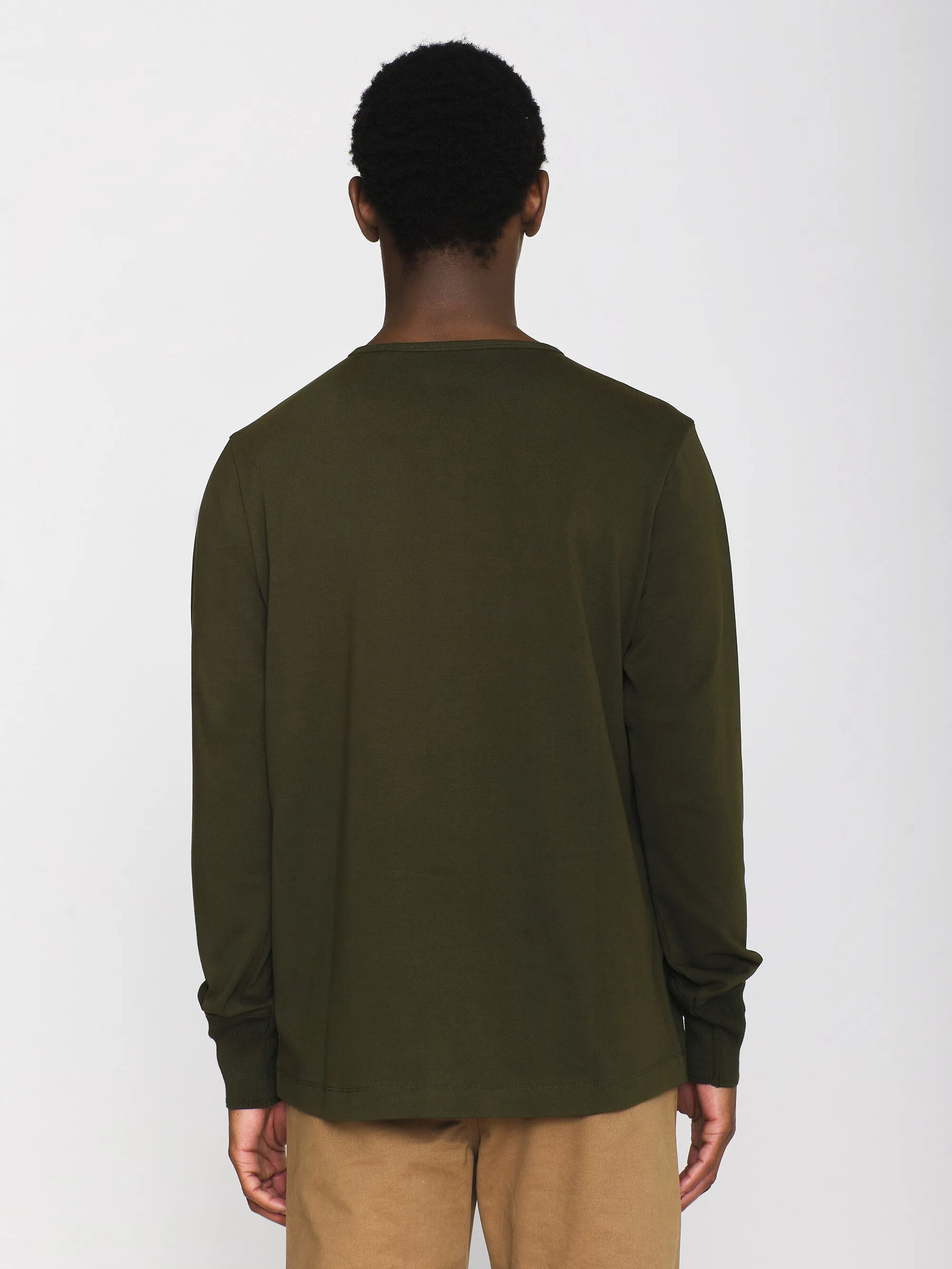 BO long sleeve henley - Regenerative Organic Certified™ - GOTS/Vegan - Forrest Night