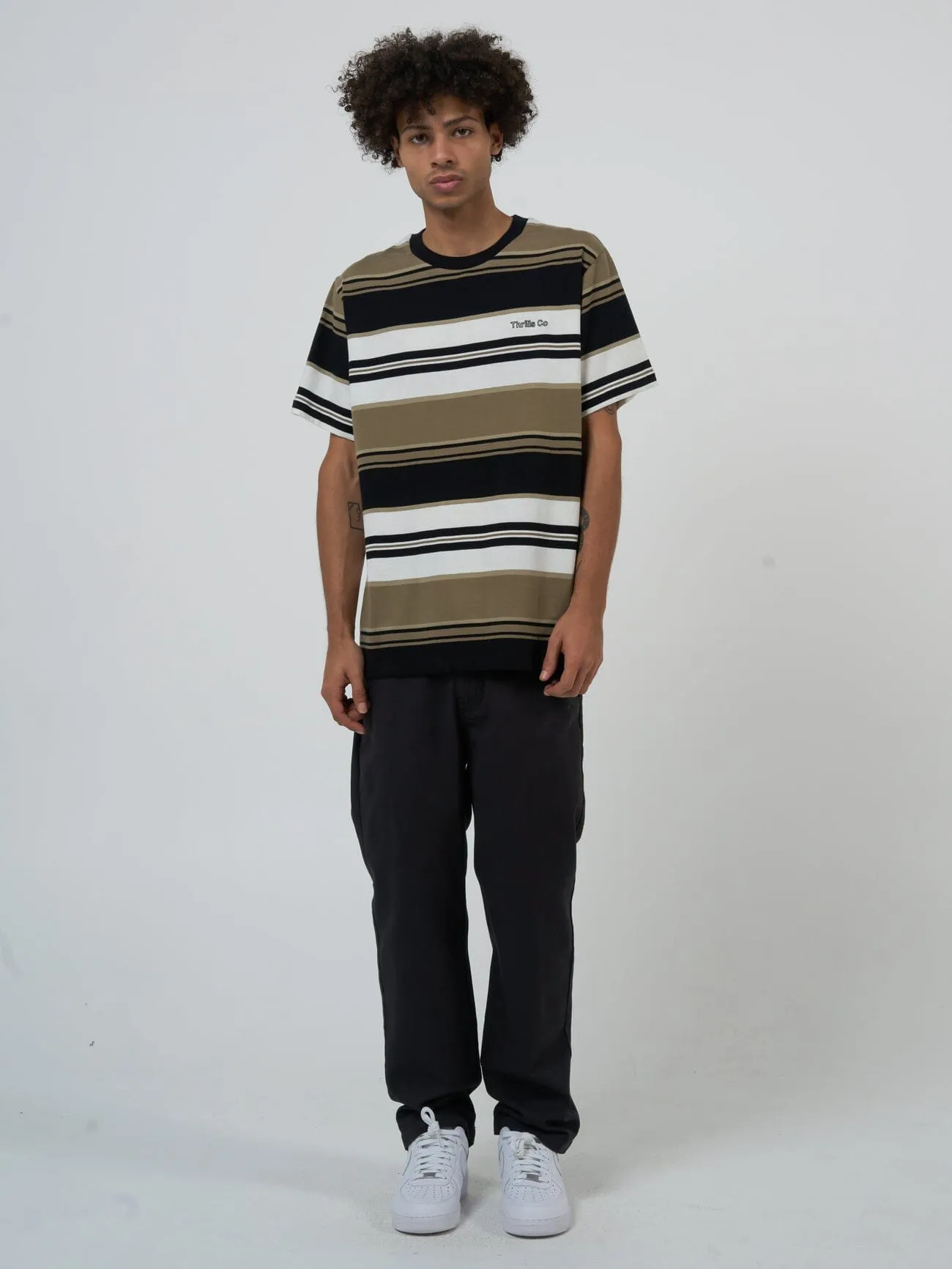 Coordinates Stripe Merch Fit Tee - Desert