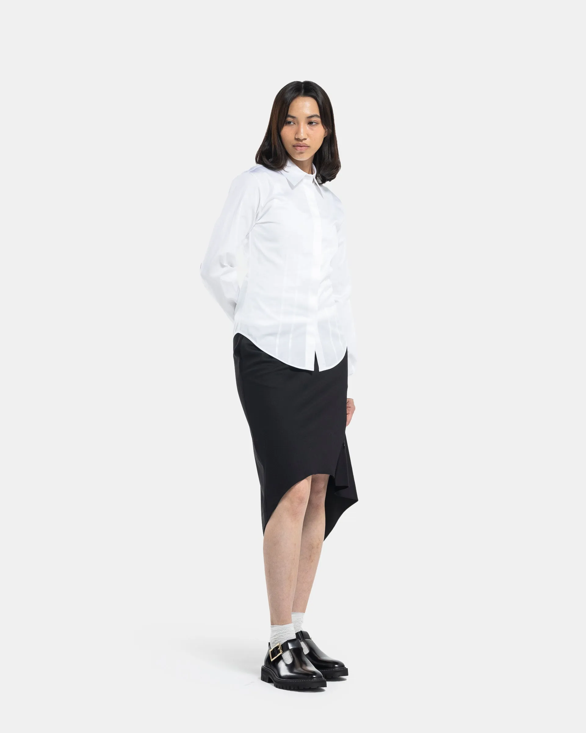 Darted Shirt in Optic White